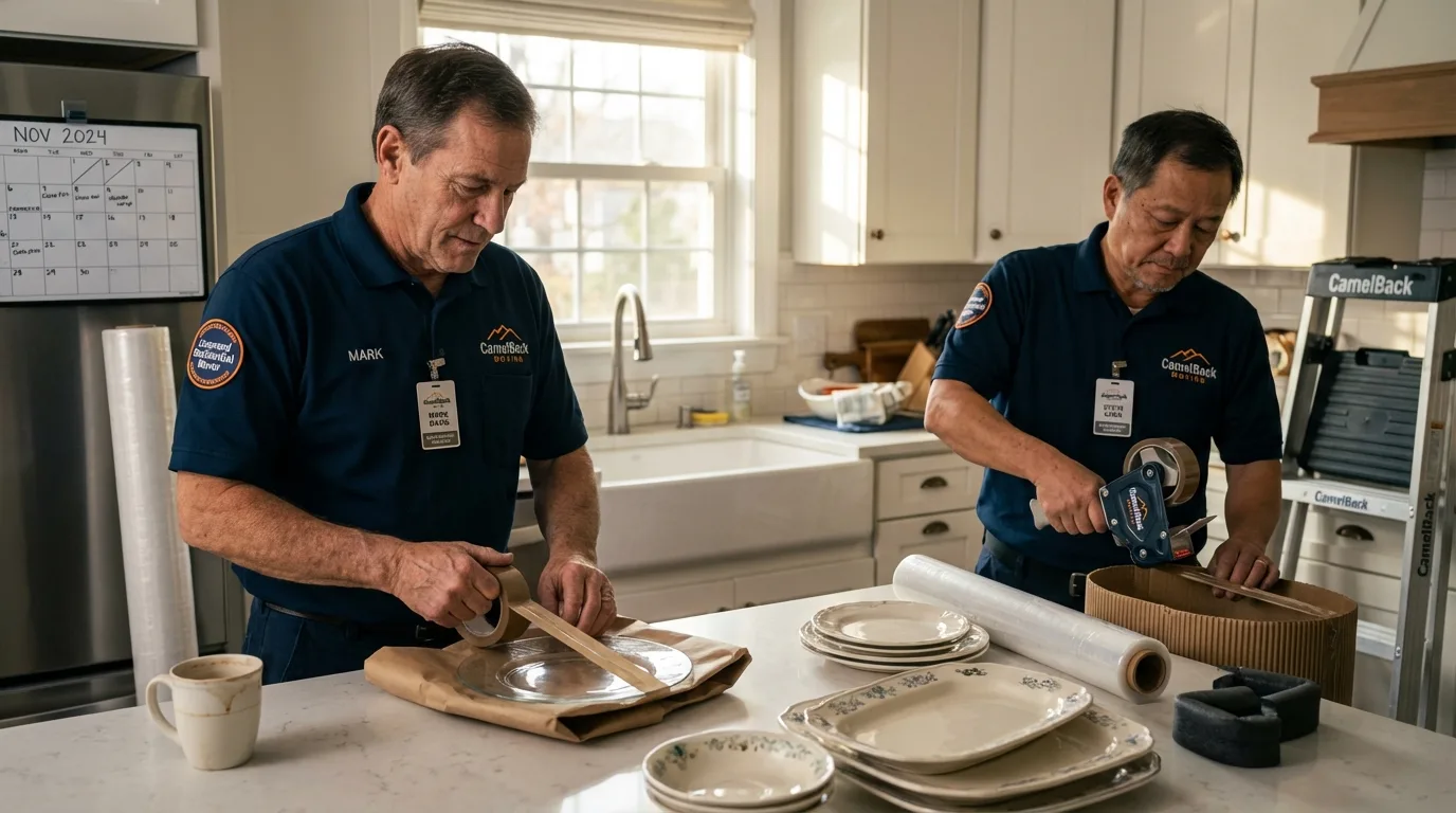 Professional crew packing kitchen dishware in Ridgewood, NJ